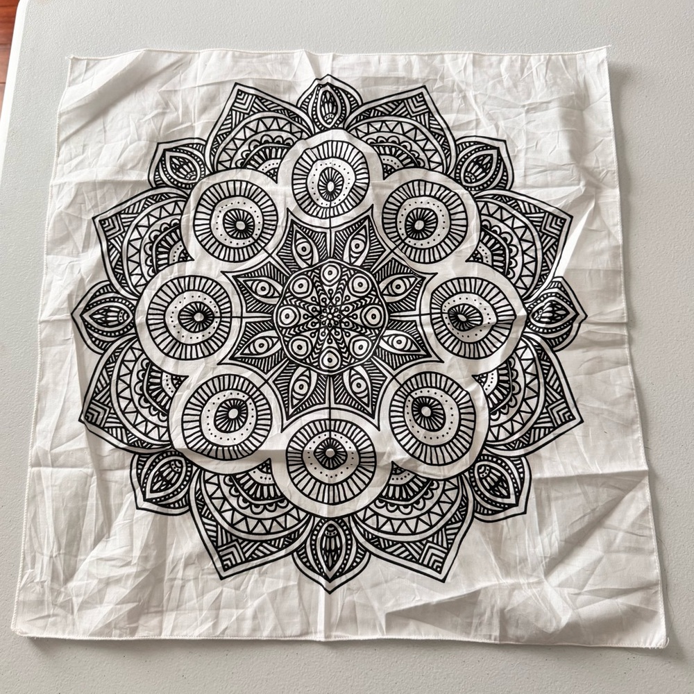 Bohemian Black & White Mandala Bandana